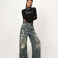 【24s Nov.】Hot Girl Distressed Loose Wide Leg Jeans