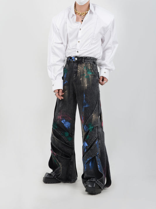 【25s Feb.】Deconstructed Ink-painted Jeans