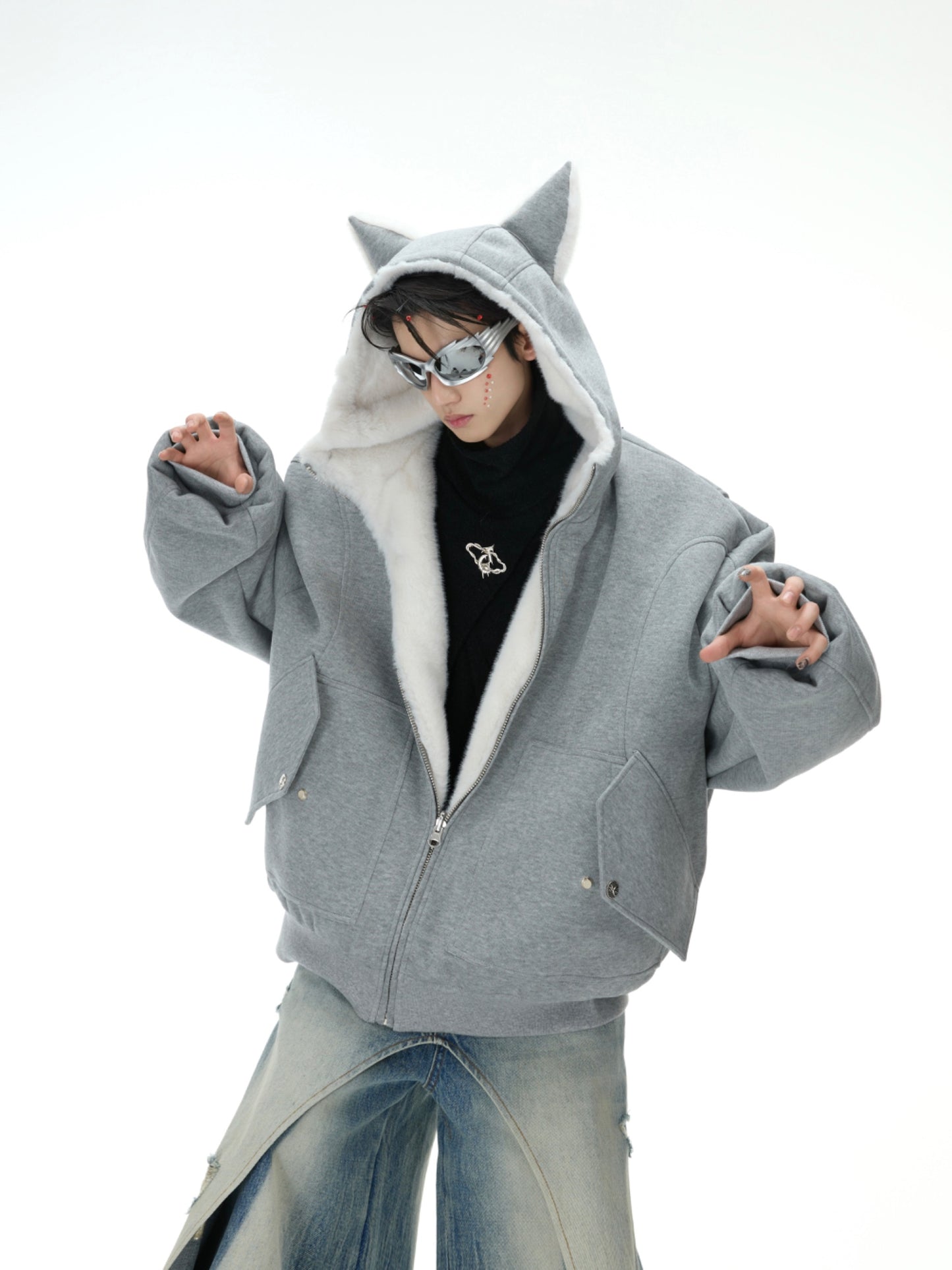 【25s Feb.】Zuoshan Carved Plush Hooded Double-Sided Jacket