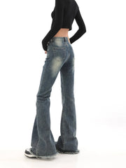 【23s August.】High Waist Raw Edge Jeans ArtsKoreanMan