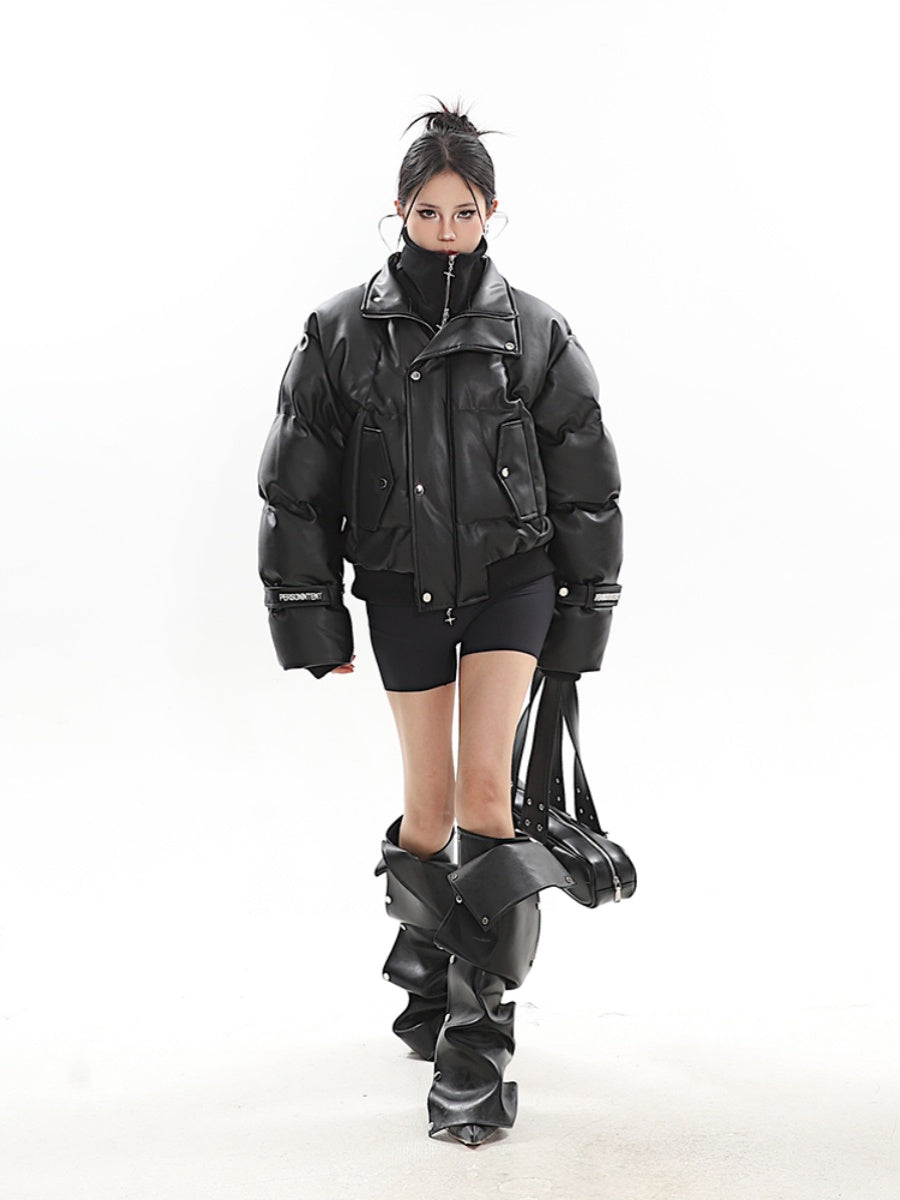 【24s Dec.】High-end Fake Two-piece Stand-collar Short Cotton Jacket ArtsKoreanMan