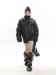 【24s Dec.】High-end Fake Two-piece Stand-collar Short Cotton Jacket ArtsKoreanMan