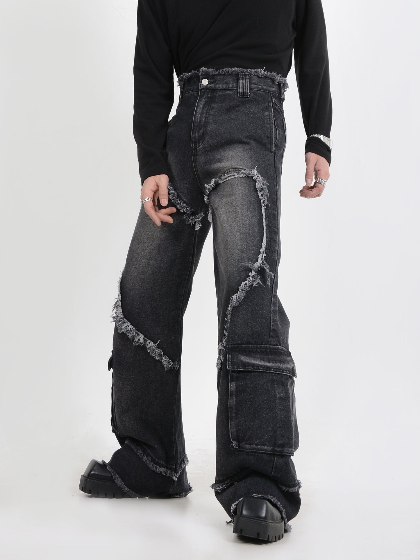 【24s February.】Heavy Washed Raw Edge Jeans