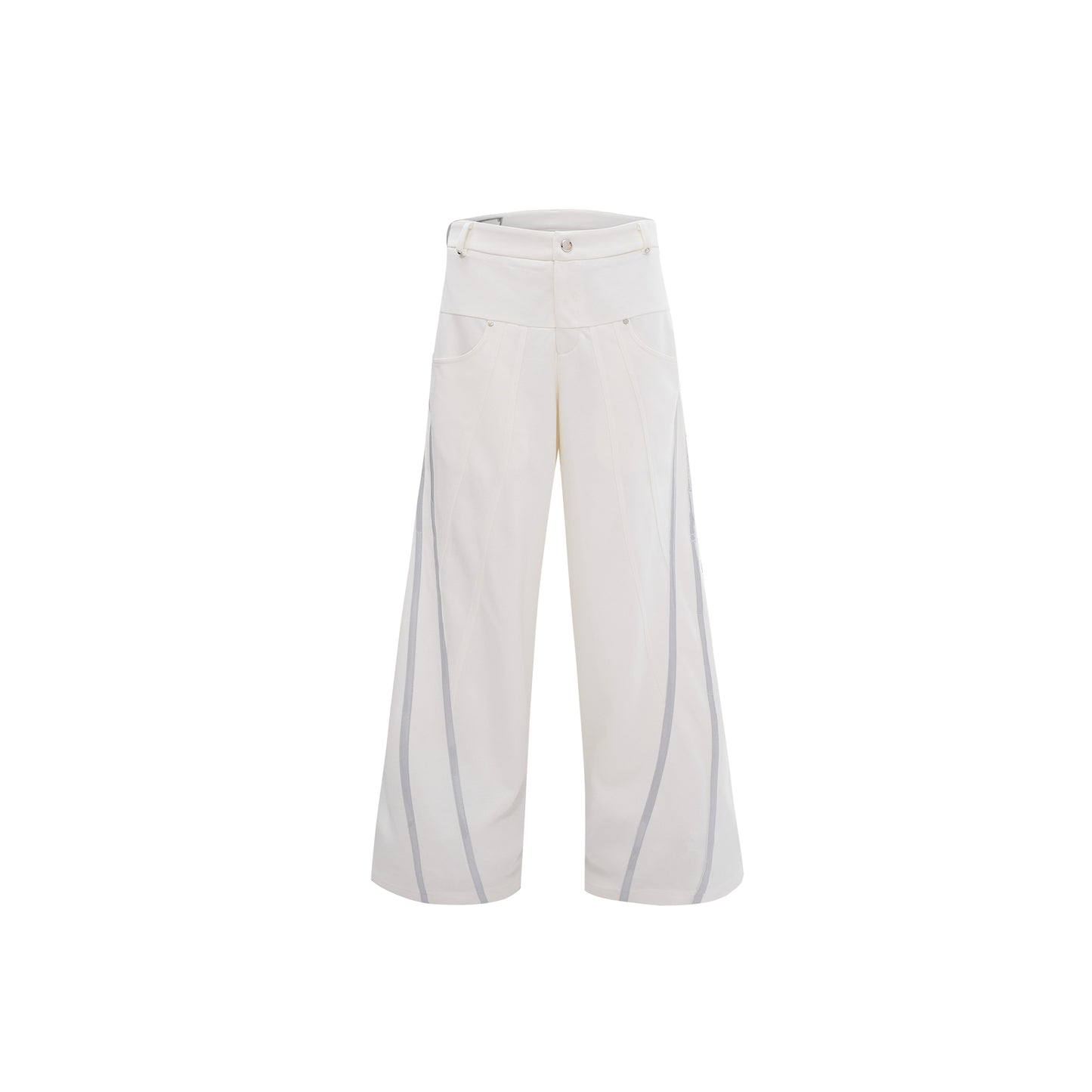 【24s June.】Reflective Striped Silhouette Draped Casual Pants