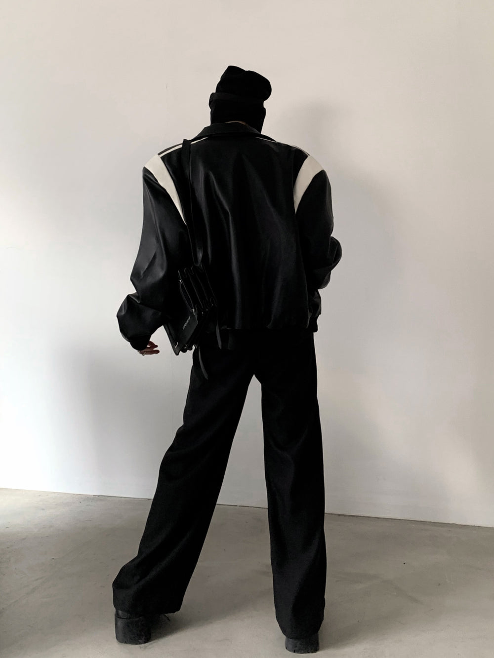 【23s November.】Black Patchwork Design Baseball Uniform ArtsKoreanMan