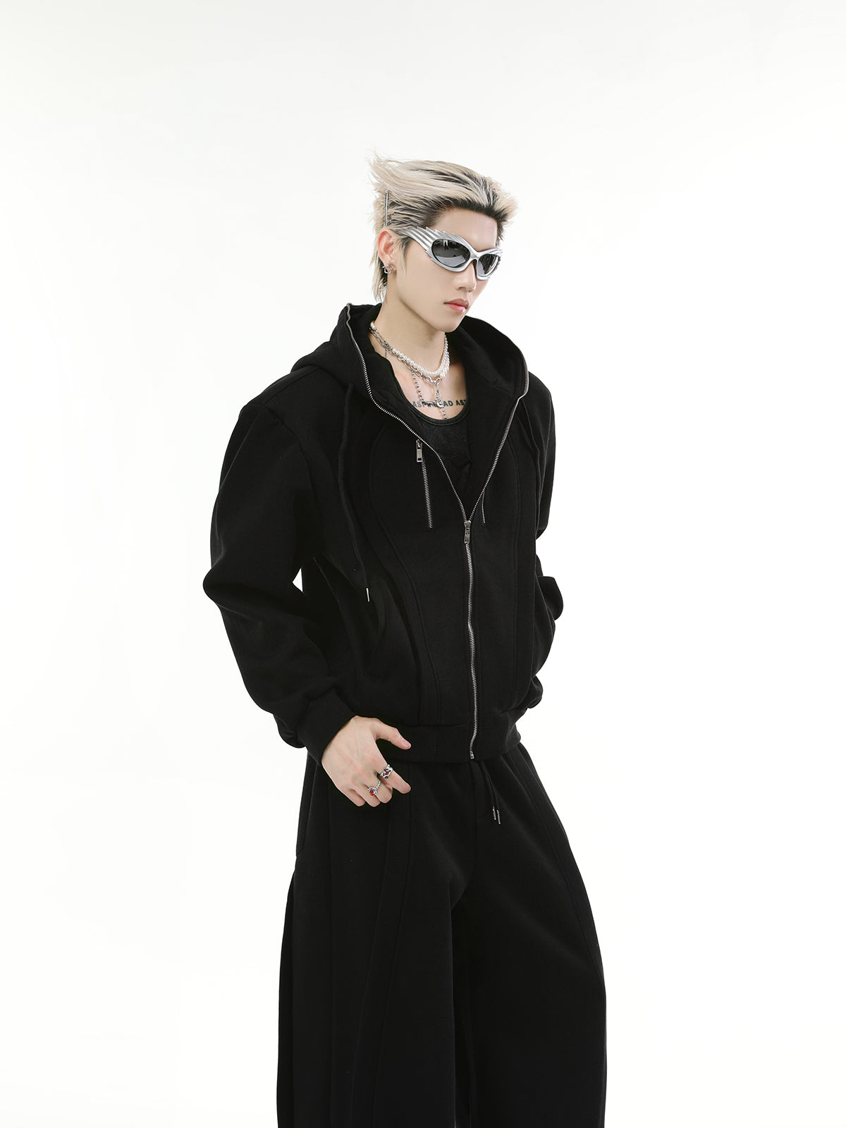 【24s Nov.】Solid Color Hooded Sweatshirt Jacket + Casual Pants Sports Suit