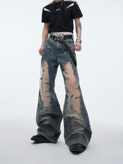 【24s April.】Mesh Hollow Retro Gradient Jeans ArtsKoreanMan