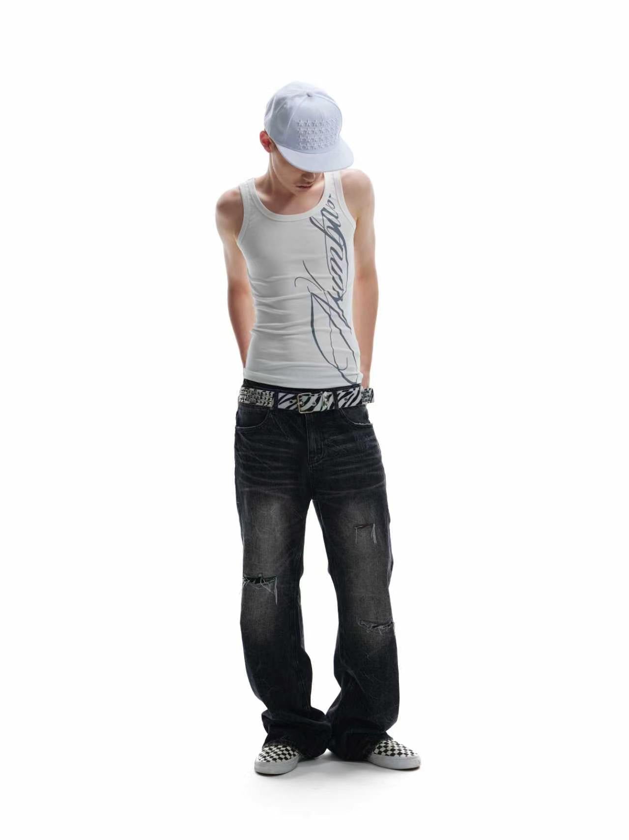 Script Graphic Compression Tank Top