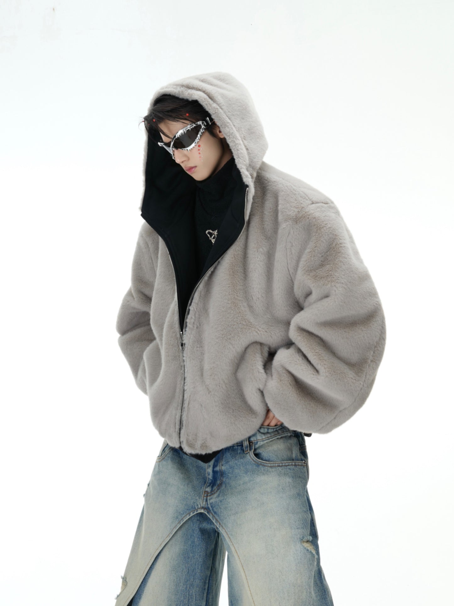 【25s Feb.】Zuoshan Carved Plush Hooded Double-Sided Jacket