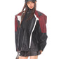 【24s Sep.】Black and Red Contrast Leather Motorcycle Jacket