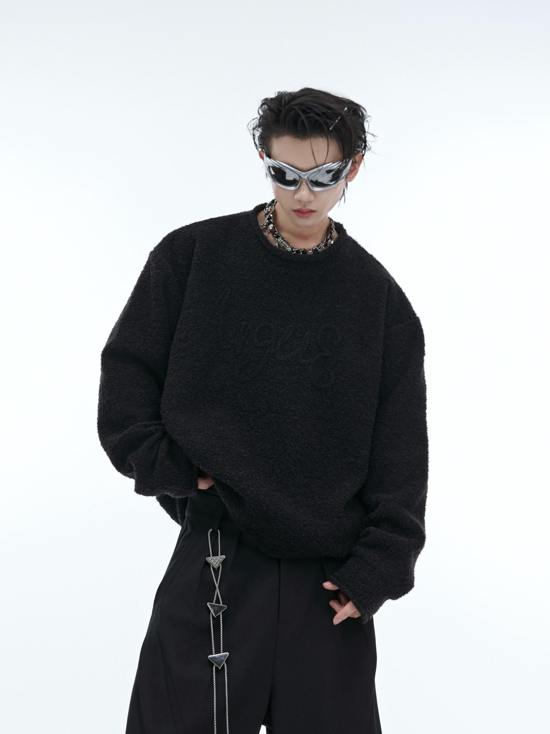 【24s Oct.】Plush 3D Embroidered Curled Hem Sweater ArtsKoreanMan