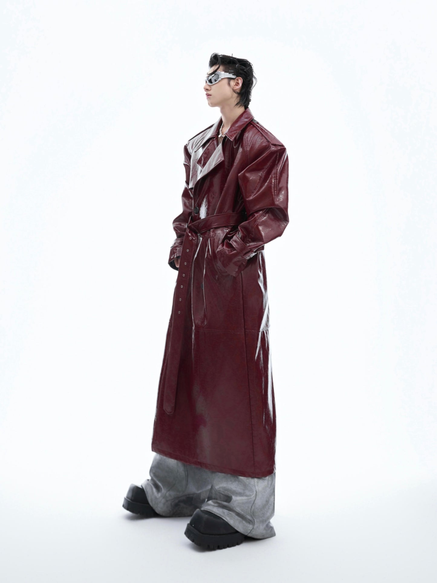 【24s Oct.】Shiny Belted Trench Coat