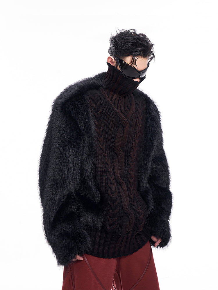 【24s Dec.】Fur Collar Knit Sweater ArtsKoreanMan