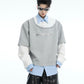 【25s Mar.】Niche Heavyweight Fake Three-piece Contrast Color Stitching Sweatshirt