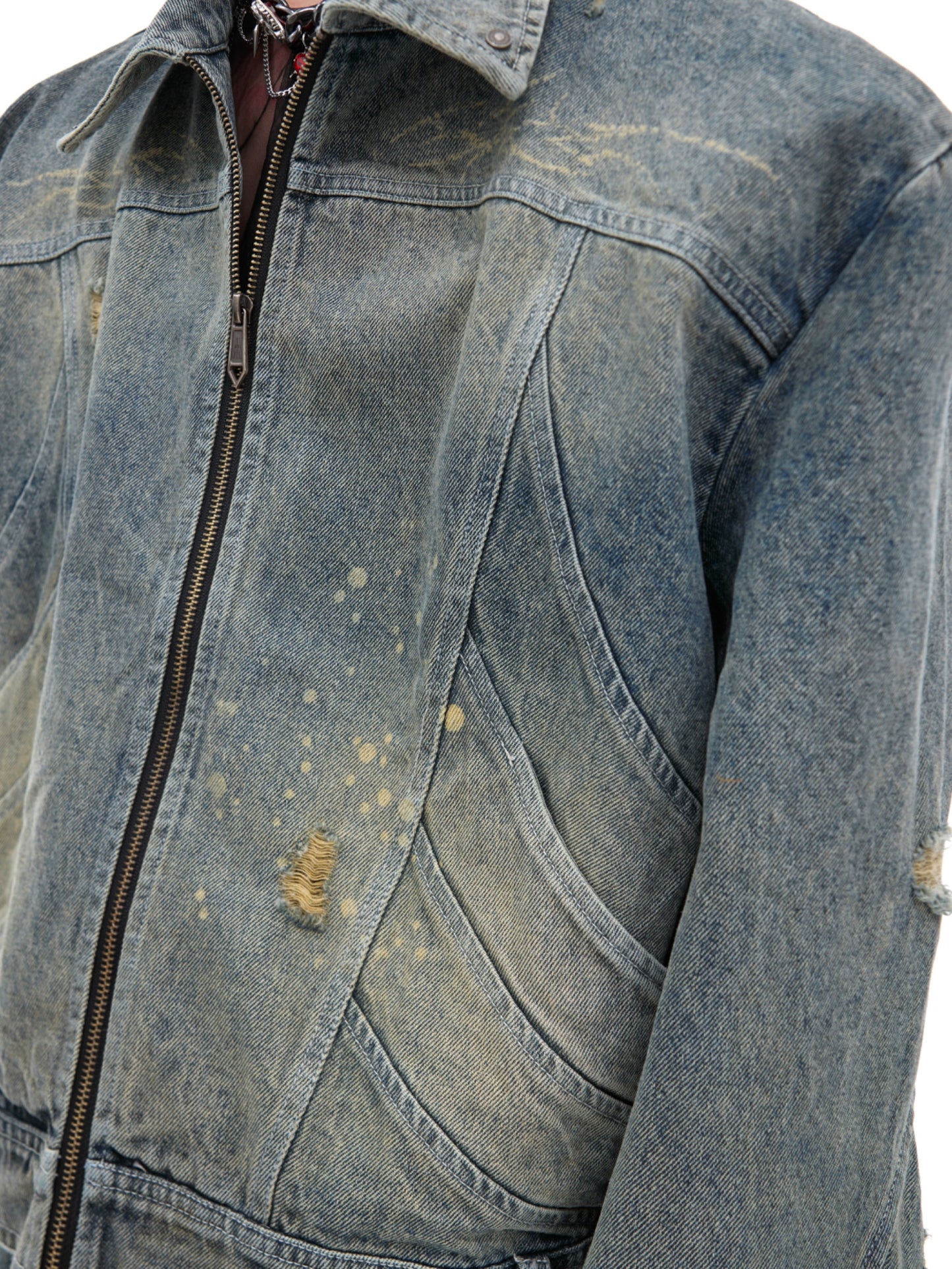 【24s Oct.】Washed Shoulder Pads Waste Earth Heavy Denim Suit