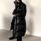 【23s December.】PU Leather Black Mid-length Coat