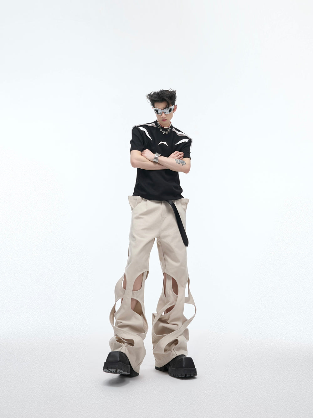 【24s April.】Trend Pioneer Hollow Wrap Casual Pants ArtsKoreanMan