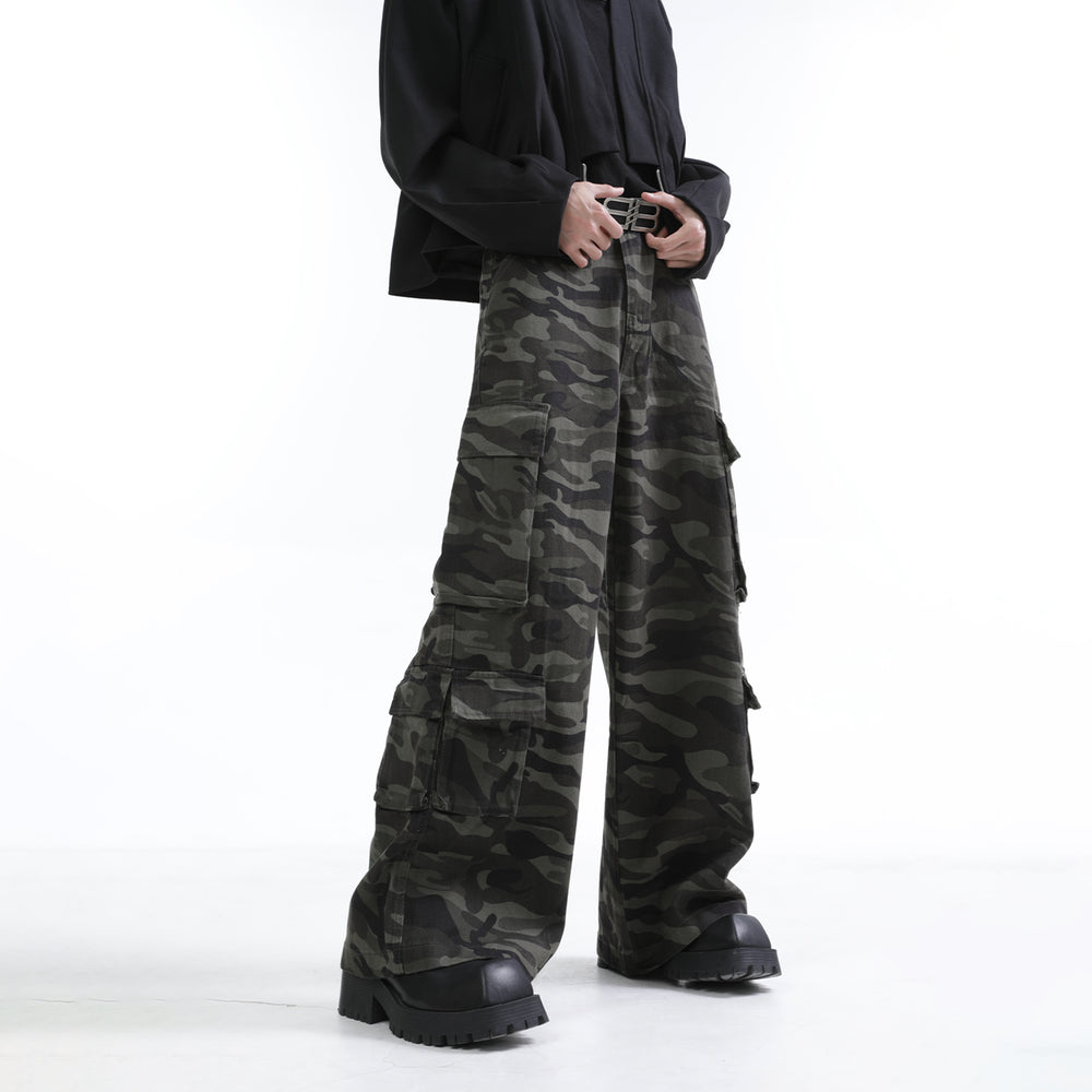 【24s Nov.】Vintage Distressed Camouflage Loose Overalls ArtsKoreanMan