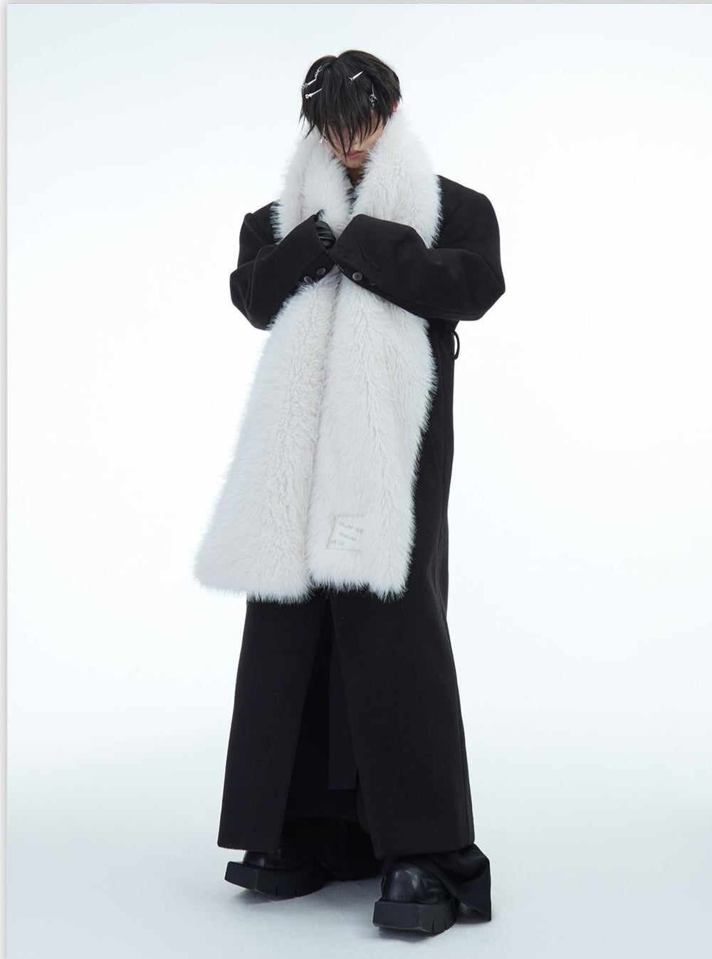 【24s Dec.】Faux Mink Solid Color Plush Scarf ArtsKoreanMan