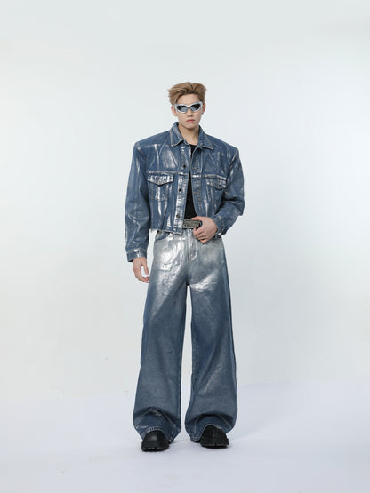 【24s March.】Liquid Washed Distressed Denim Suit