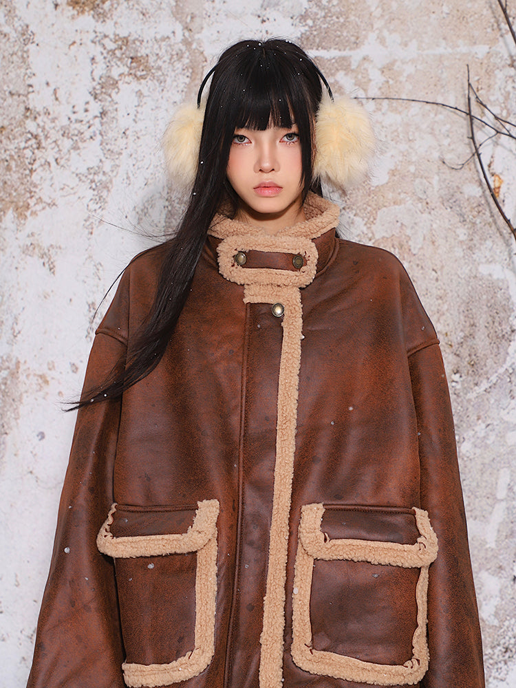 【24s Nov.】Vintage Sherpa Large Pocket Suede Jacket ArtsKoreanMan