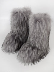 【24s Feb.】Furry Plush Mid-Tube Snow Boots