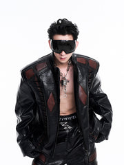 【24s Nov.】Niche Design Patchwork Pleated Motorcycle Leather Jacket ArtsKoreanMan