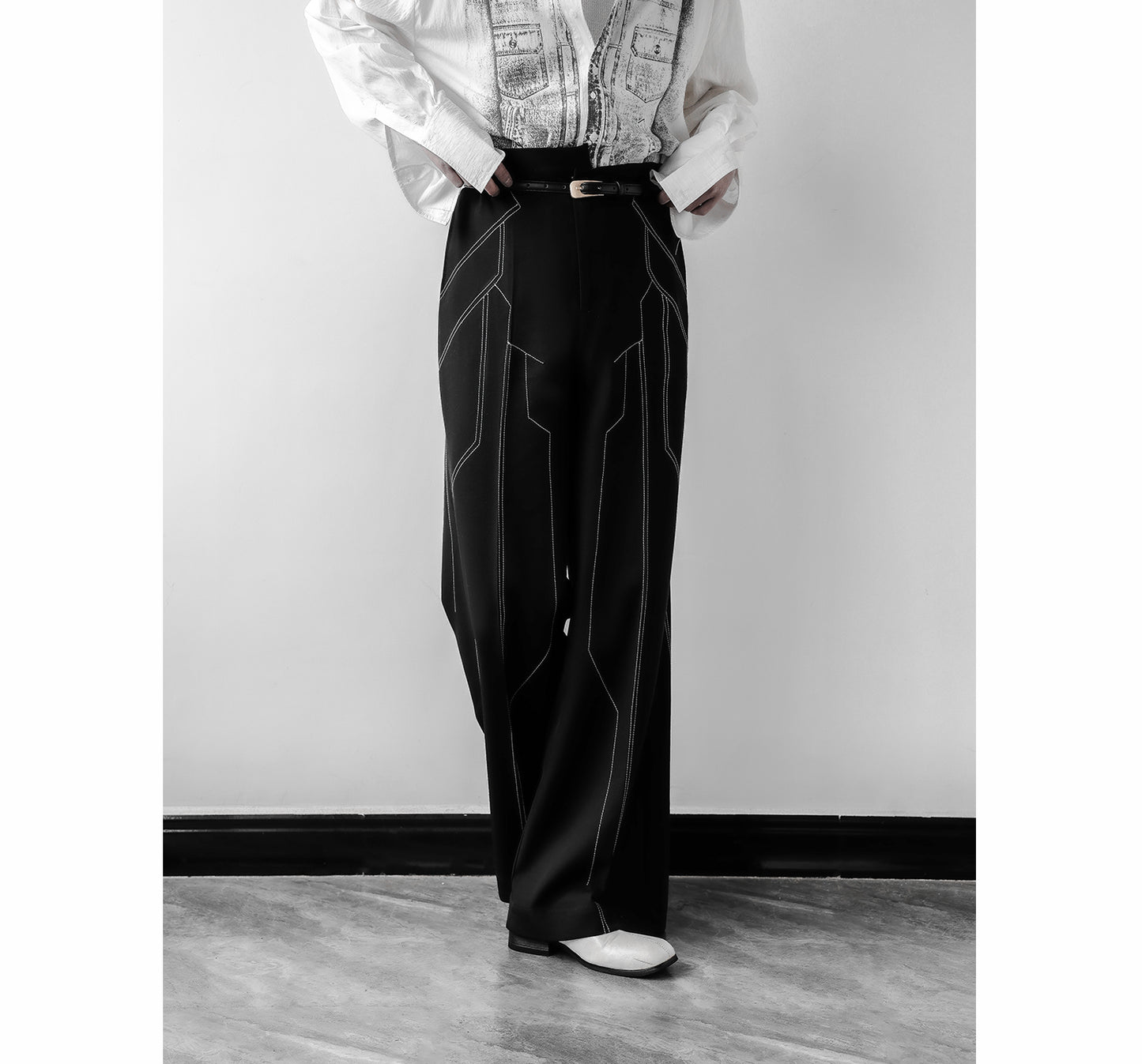 【25s Feb.】Vertical lines wide leg trousers