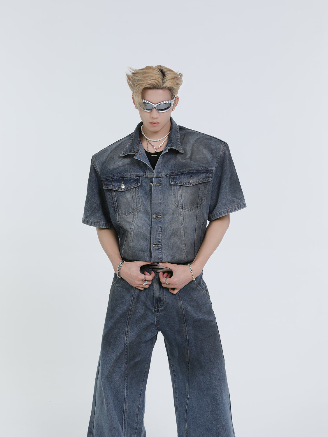 【24s Sep.】Classic Vintage Distressed Denim Shirt + Jeans ArtsKoreanMan