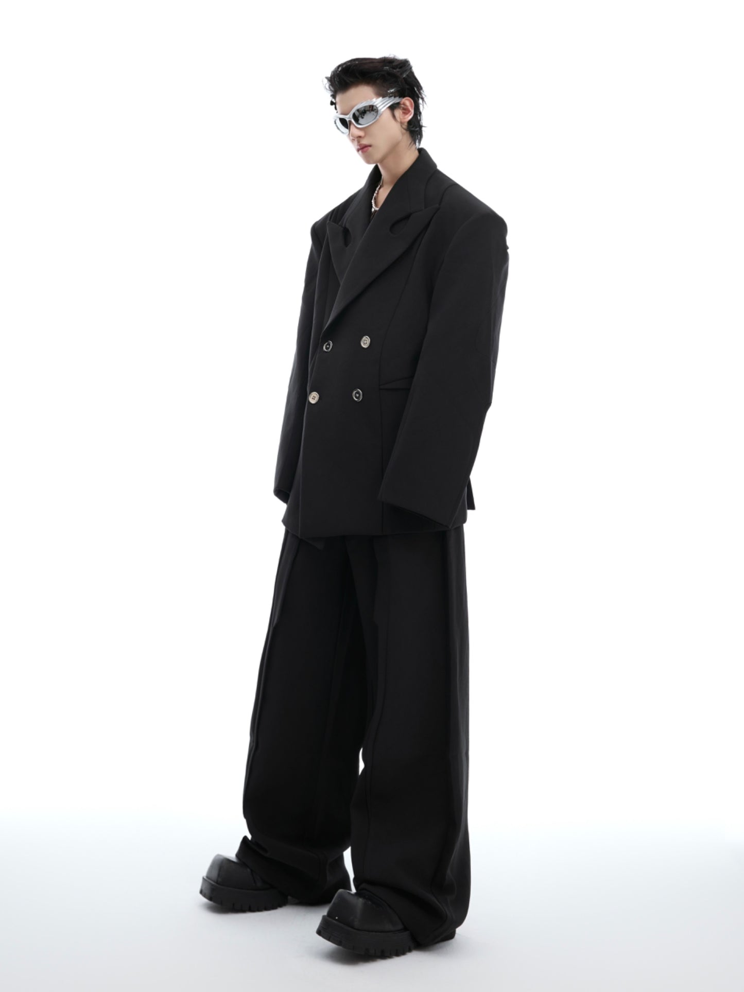 【24s Oct.】Folds Luxurious Simple Lazy Texture Loose Design Suit