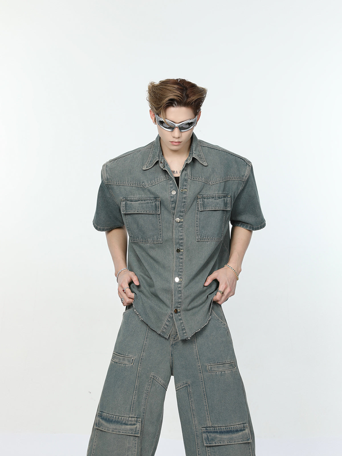 【24s Sep.】Multi-pocket Denim Shirt + High Street Jeans ArtsKoreanMan