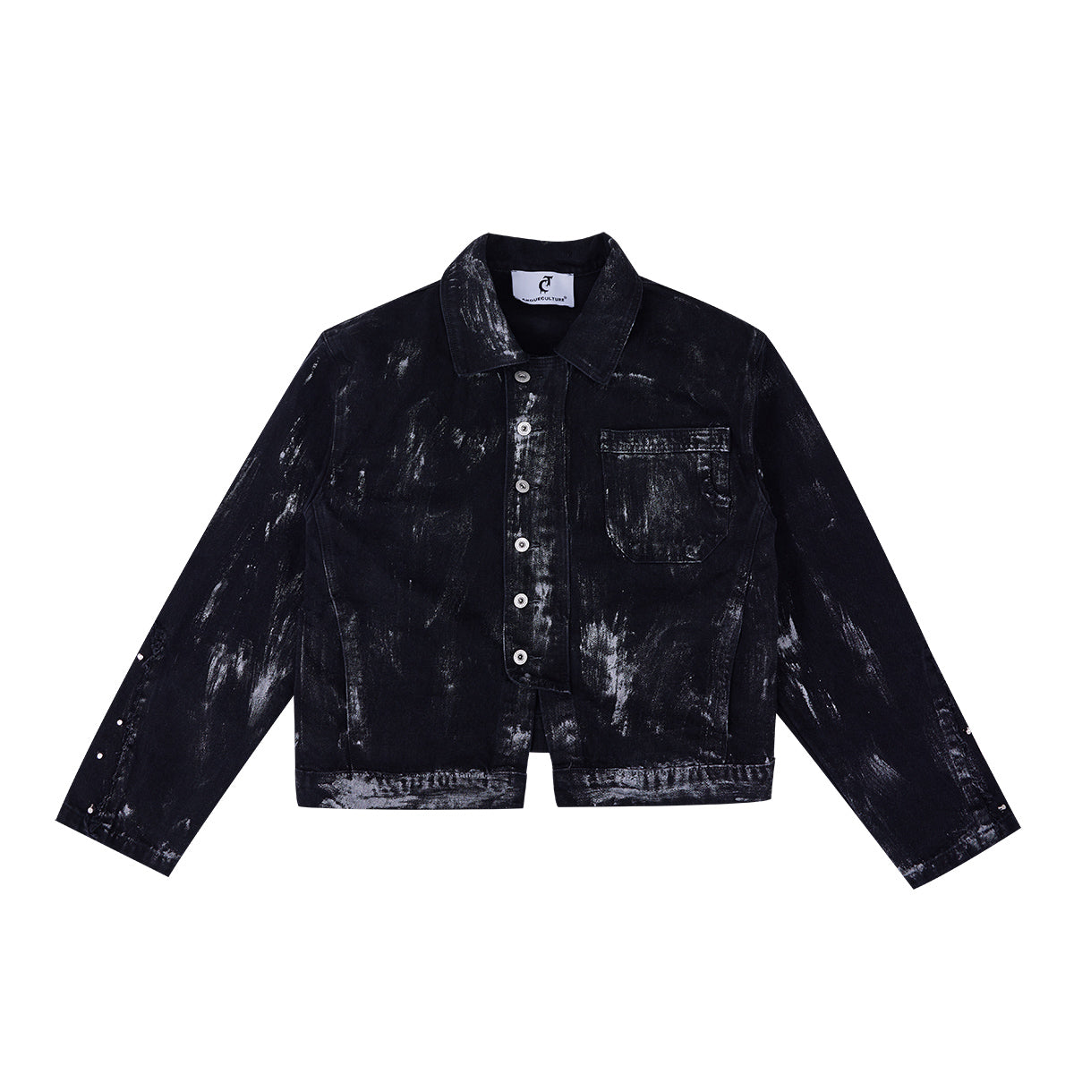 【24s March.】Metal Rivet Design Graffiti Denim Jacket + Jeans