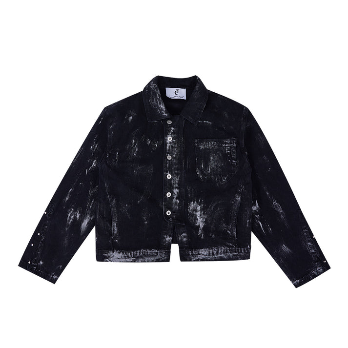 Metal Rivet Design Graffiti Denim Jacket + Jeans - Urban Streetwear ...