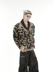 【24s Nov.】Contrast Leopard Print V-Neck Sweater ArtsKoreanMan