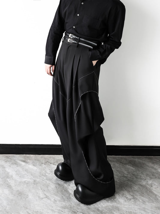 【25s Feb.】High-waisted Draped Premium Suit Trousers