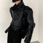 【23s November.】Motorcycle Silhouette Short Leather Jacket