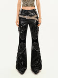 【25s Jan.】Hot Girl High Waist Slim Flared PU Leather Pants