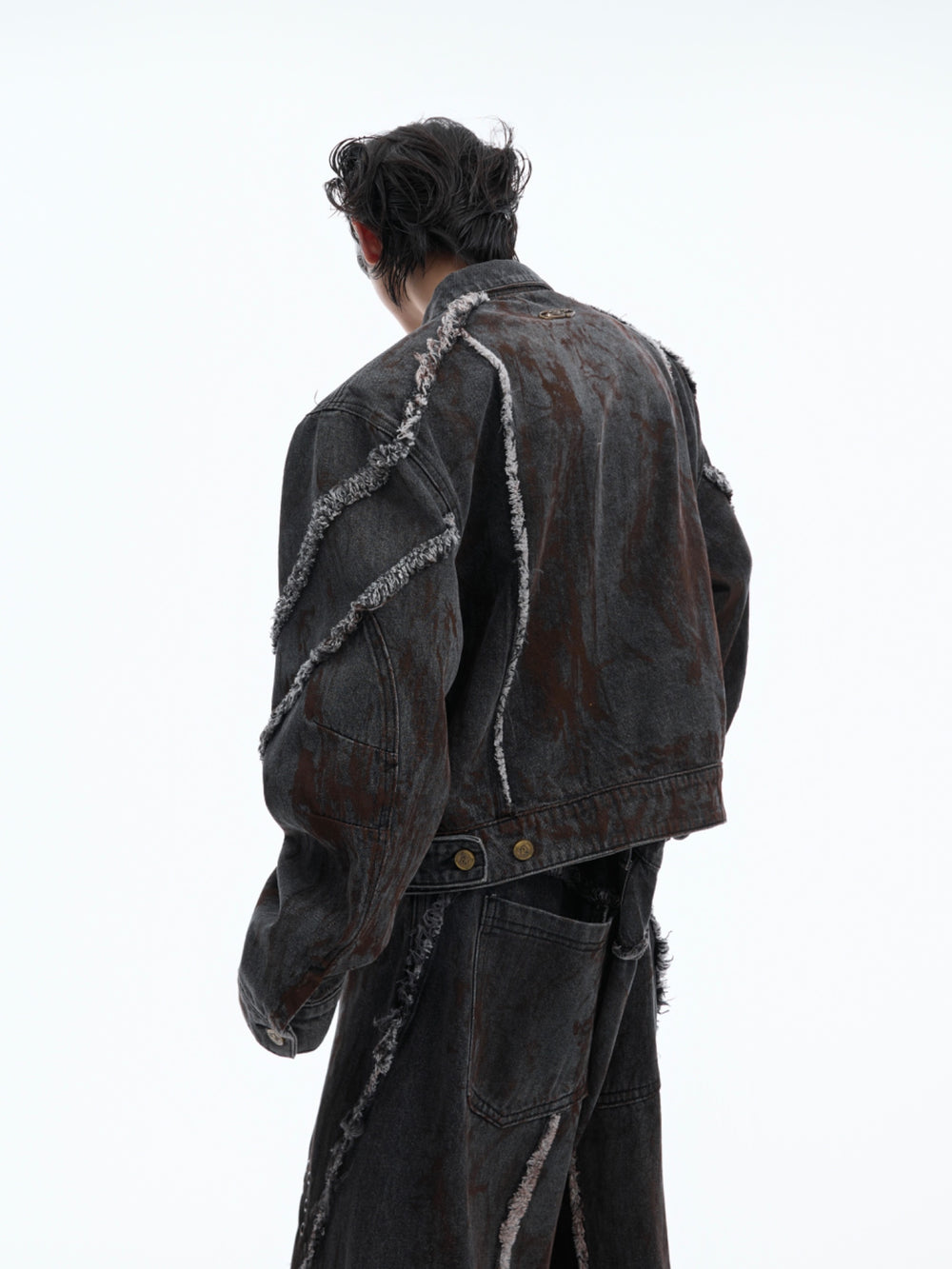 【24s Oct.】Three Dimensional Cut Pocket Holes for An Old Wash Loose Denim Suit ArtsKoreanMan