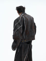 【24s Oct.】Three Dimensional Cut Pocket Holes for An Old Wash Loose Denim Suit ArtsKoreanMan