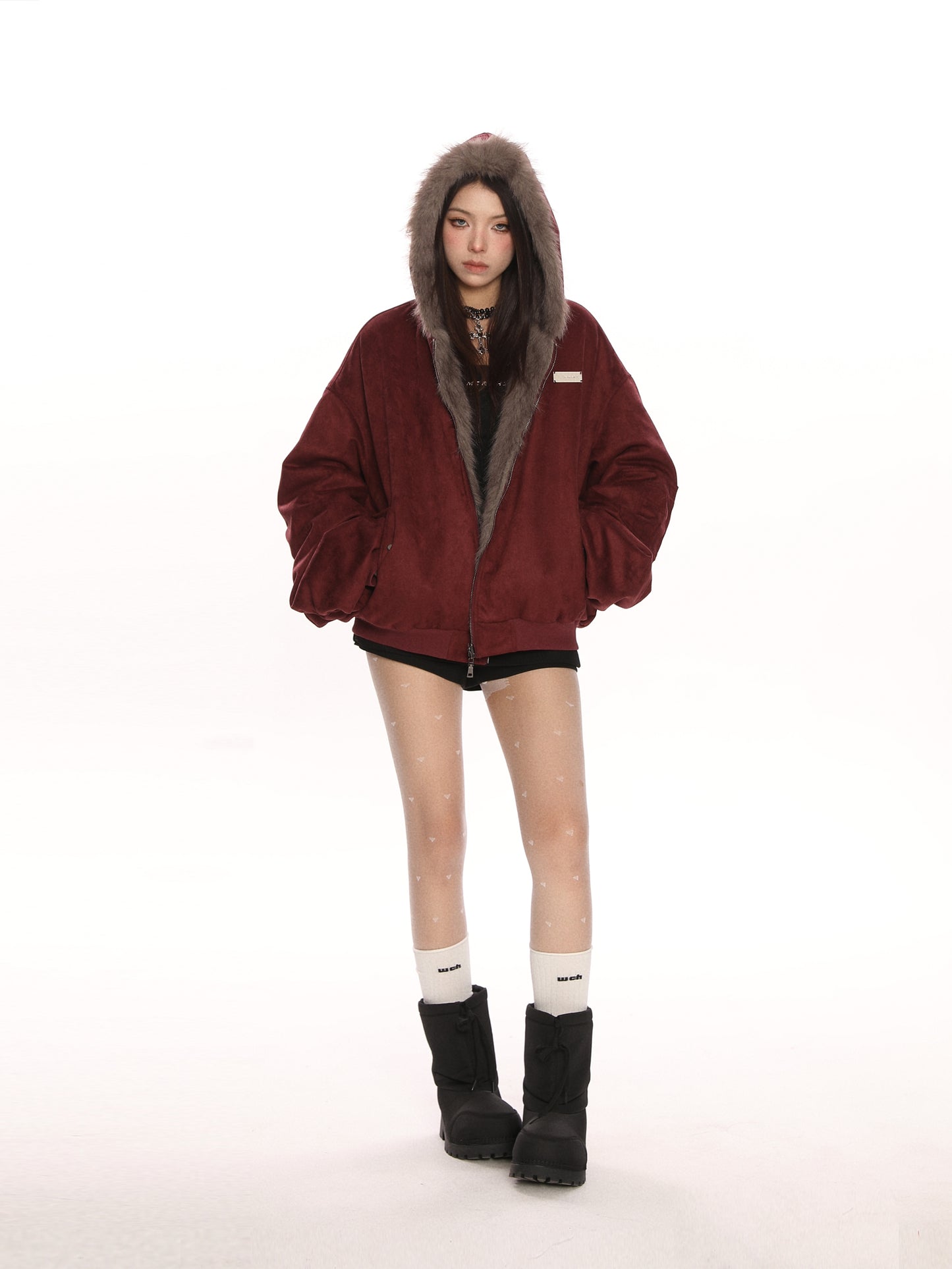 【25s Feb.】Suede Eco-friendly Fur Double-sided Cotton Jacket