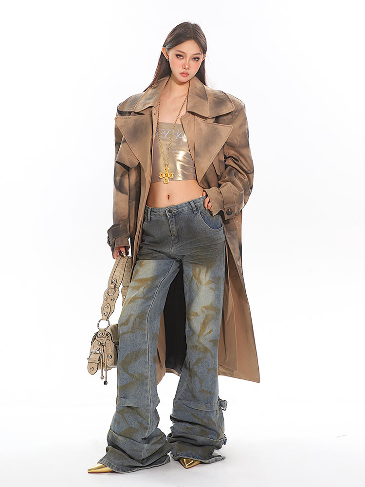 【24s Dec.】Khaki Tie-dye Trench Coat ArtsKoreanMan