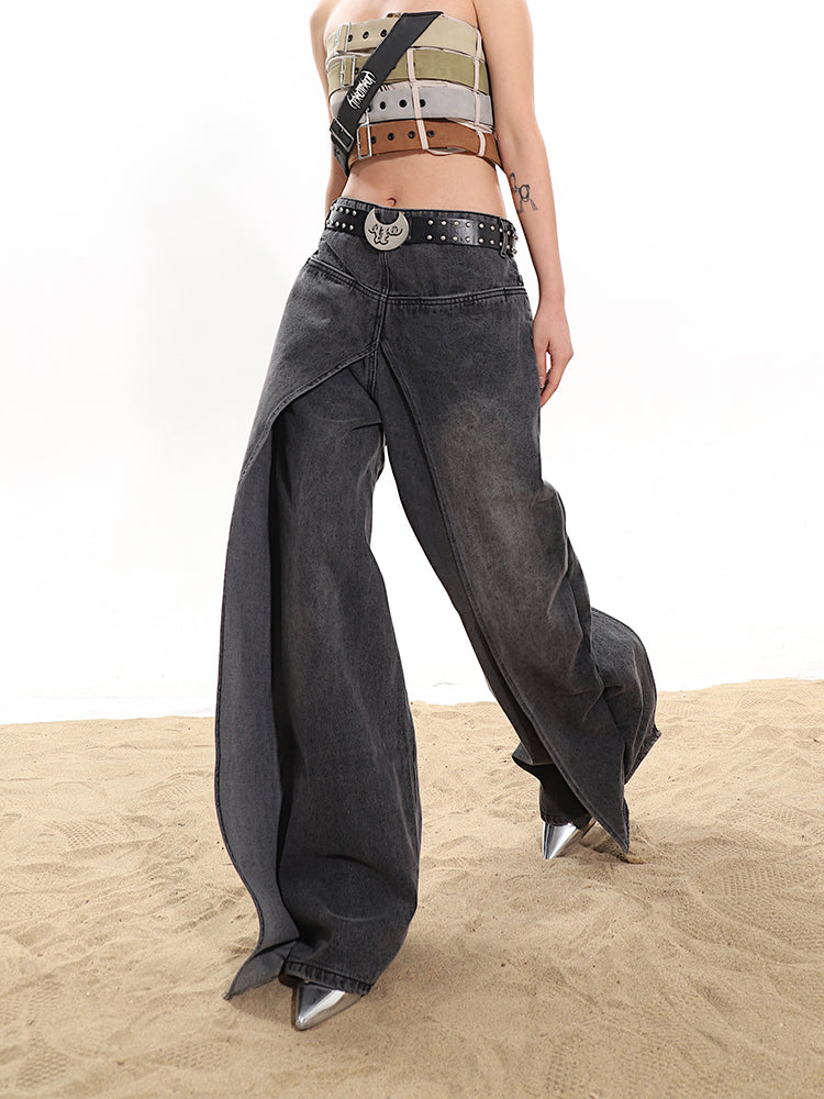 【24s January.】Fake Two-piece High-end Hot Girl Jeans Skirt