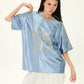 【24s July.】V-neck Vintage Satin Blue Football Jersey