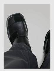 Stitching Square Toe Casual Shoes ArtsKoreanMan