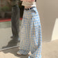 【25s Feb.】Refreshing Blue Plaid Casual Pants