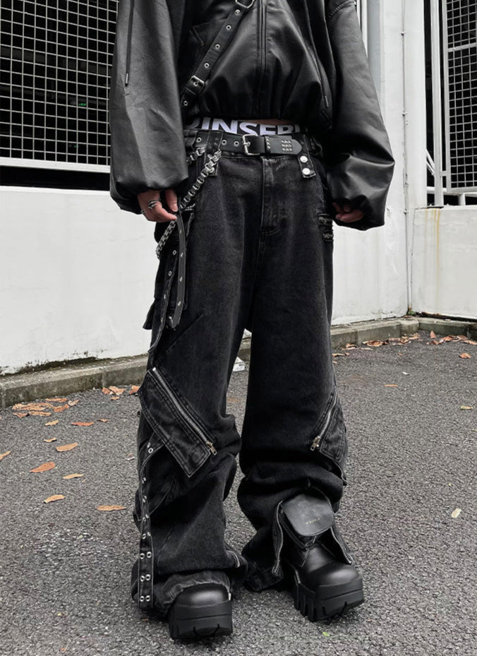 【25s Jan.】Wasteland Zipper Pocket Straight Jeans