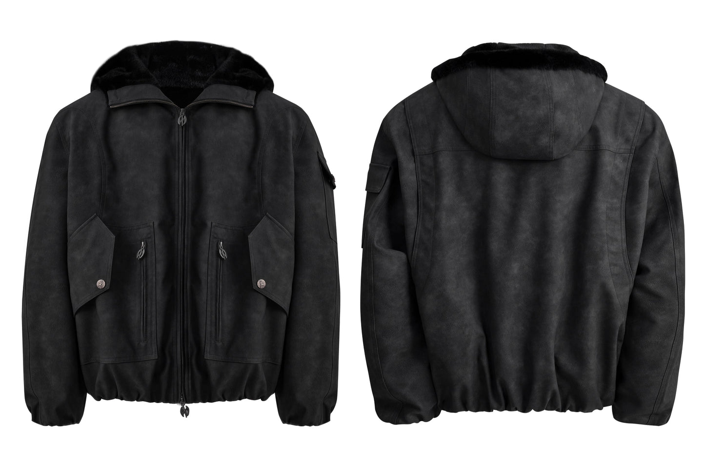 【25s Feb.】Deconstructed Distressed Reversible Hooded Cotton Jacket