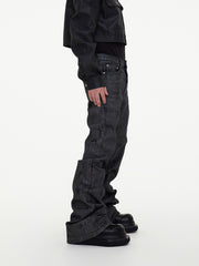 【24s May.】Hand-brushed Wax-coated Slim-fit Stacked Jeans ArtsKoreanMan