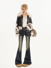 【25s Feb.】Faux Fur Leather Jacket