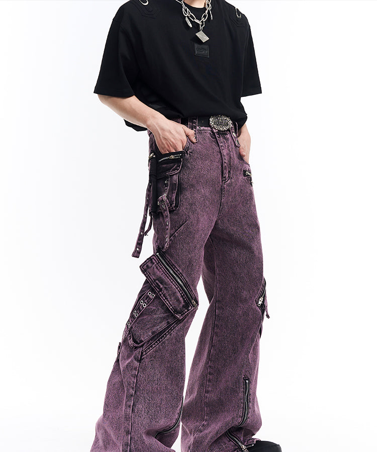 【24s Oct.】High Street Washed Multi-Pocket Jeans